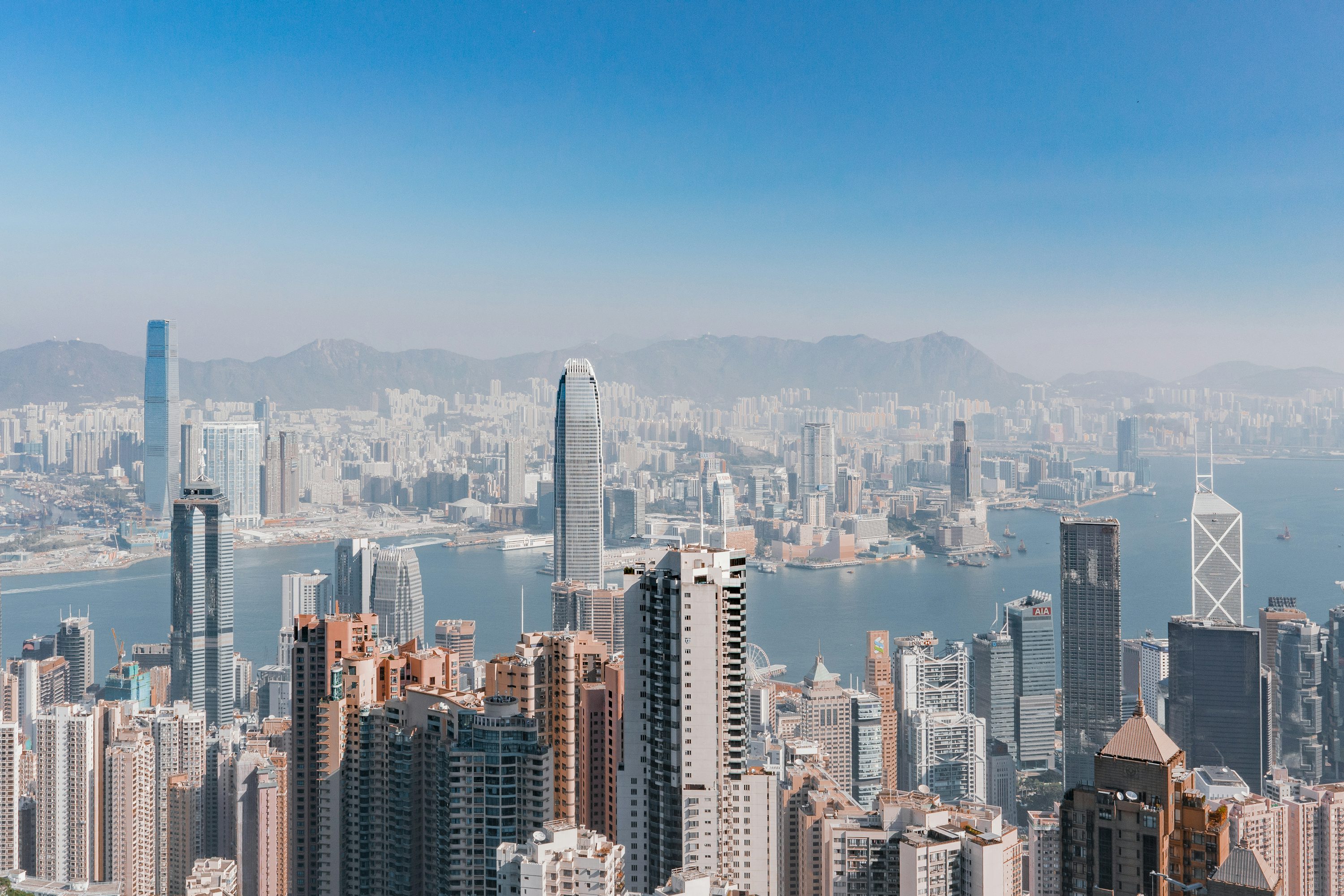 Hong Kong Central business district and Victoria Harbour